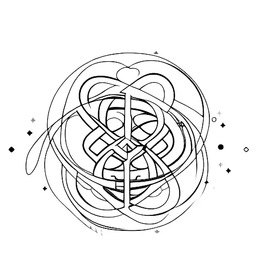 A Semicolon Mixed With The Infinity Sign With A Thin Line Piercing It