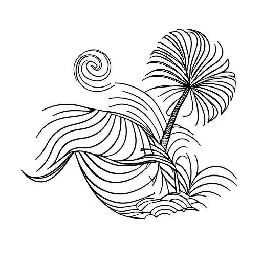 Palm Tree And Wave