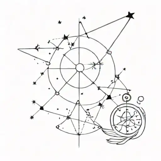 Compas With Big And Little Dipper Constellation