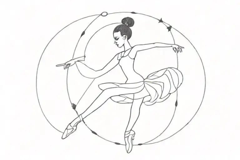 A Ballerina With A Skull Is Dancing