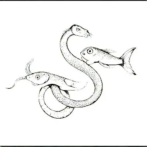 Snake And Fish