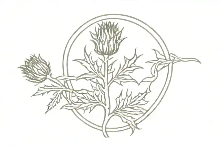 Wedding Ring Scottish Thistle And Canadian Flag Intertwined