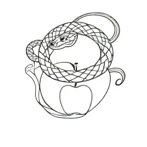 Snake Pierces An Apple