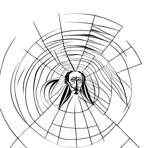 A Portrait Of Salvador Dali With Abstract Brushstrokes