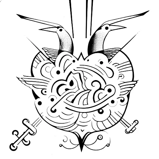 The Bird Flies Out From The Symbol Of The Heart