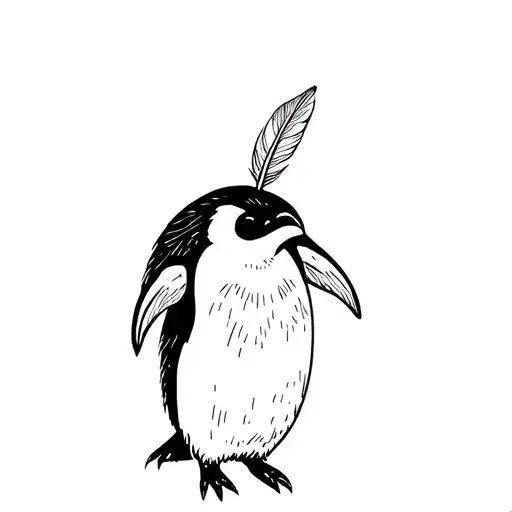 Happy Feet Penguin And Feather