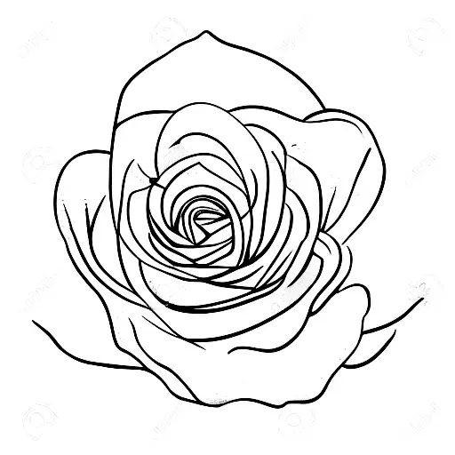 A Minimalist Tattoo Of A Rose Flower For June's Birth Flower