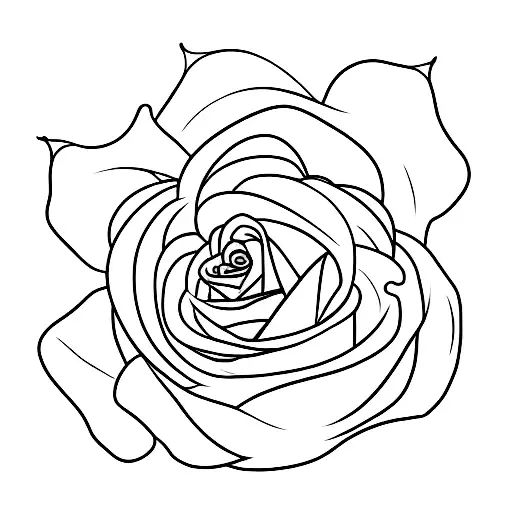A Minimalist Tattoo Of A Rose Flower For June's Birth Flower