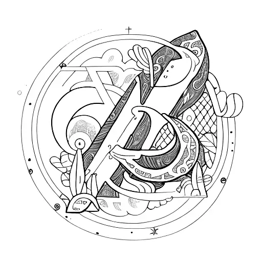 Letter A And Moon Combination