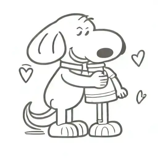 Snoopy And Dora Explorer Hugging Eachother