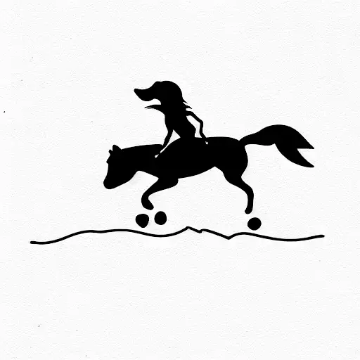 Designated Driver Tattoo With A Dog Riding A Horse