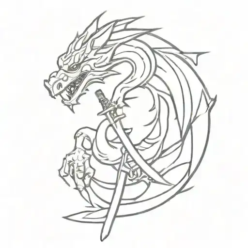 Dragon With Katana
