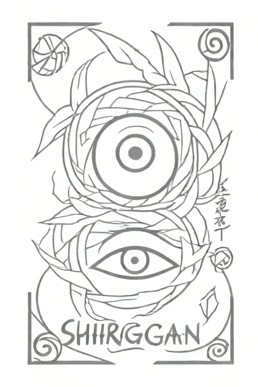 Shiringan Eyes From Naruto With The Inscription Amoterasu In Latin