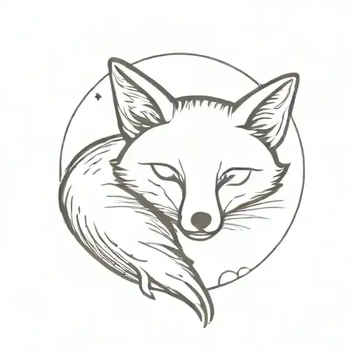 Little Fox With Sky And Sleeping