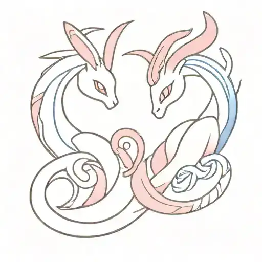 The Pokemon Milotic And Sylveon Together Representing