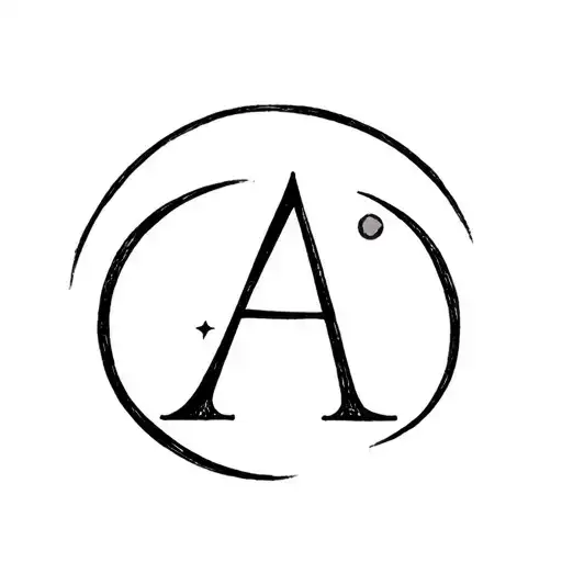 The Letter A And Moon