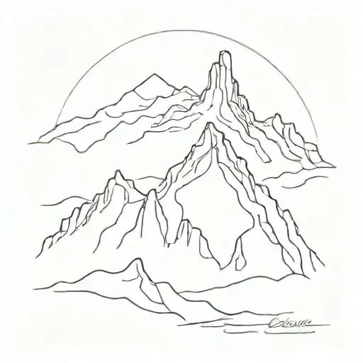 Pic Du Midi D'ossau In One Line