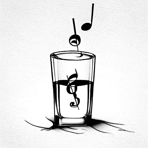 Pouring A Glass Of Whiskey That Turns Into Music Notes To The Score Of Beach's Toccata And Fugue