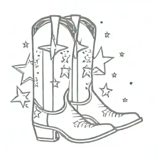 Cowboy Boot With Stars Inside