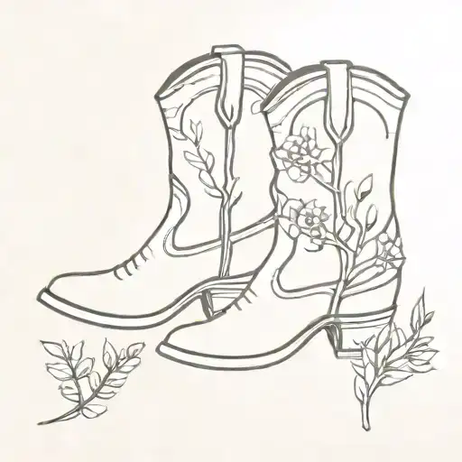 Cowboy Boot With Nature In It