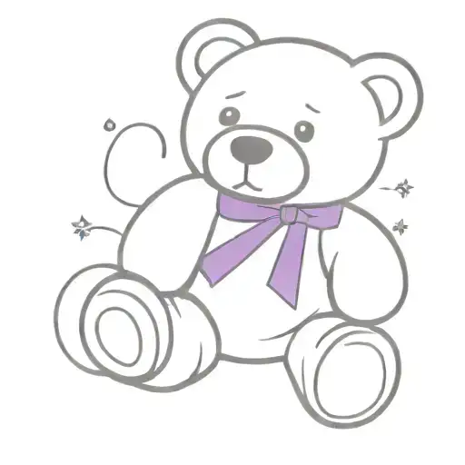 Teddy Bear With A Purple Awareness Ribbon
