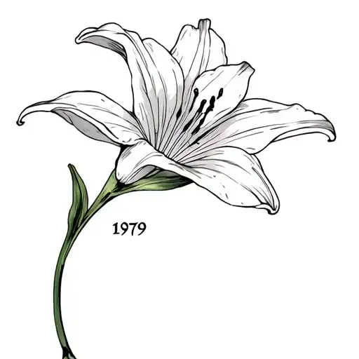 Lily Flower With 1979 Written On Stem