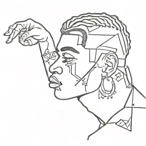 Lil Tjay 222 Album Cover Line Art