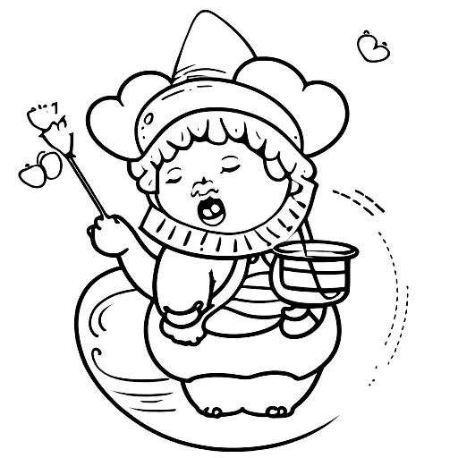 Chubby Baby Princess Holding A Pot Of Honey