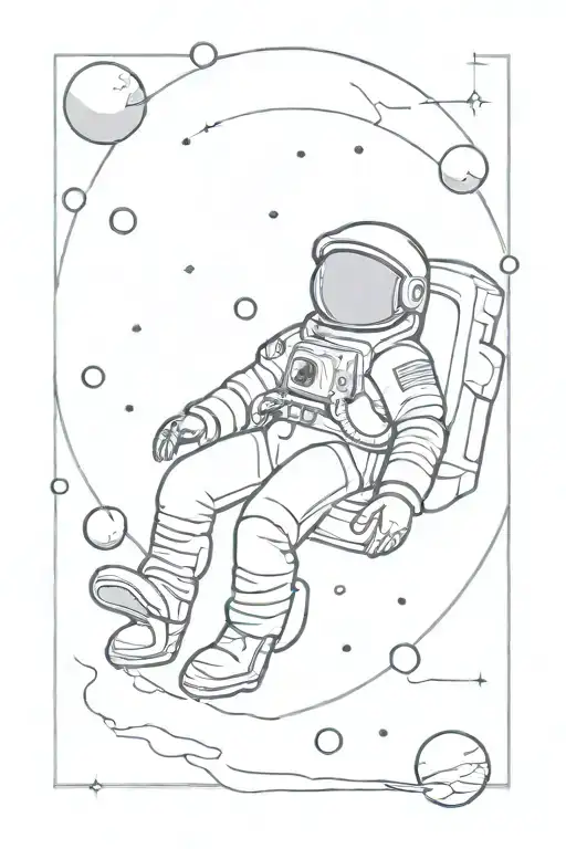 An Astronaut Floating In The Space With A Broken Helmet From Where A Galaxy Is Coming Out