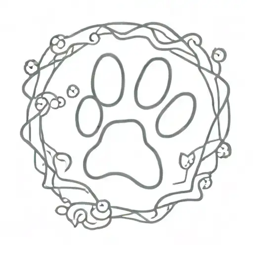 Dog Paw Print Surrounded