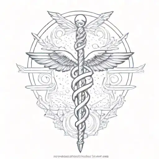 Caduceus Dna Strand Double Helix