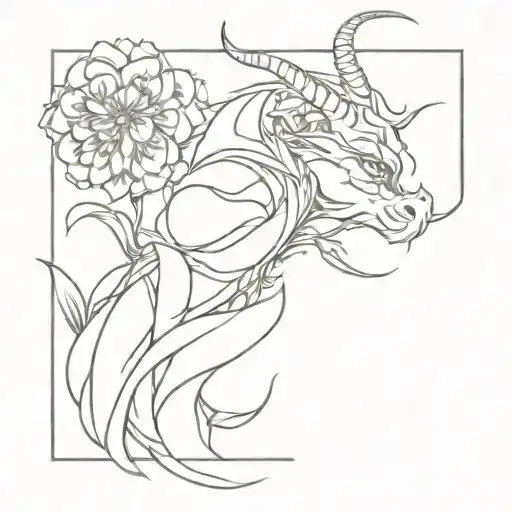 Anime Dragon And Flowers