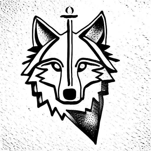 Compass With Wolf