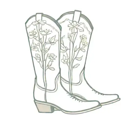Cowboy Boots With Wildflowers Growing Out Of Them