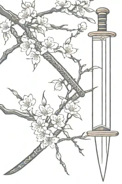 Katana With Cherry Blossoms