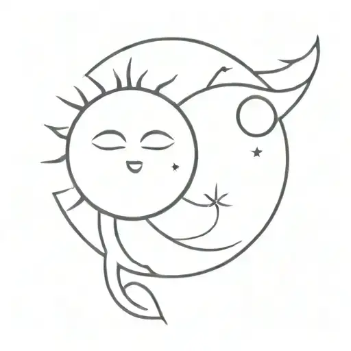 Sun And Moon Merging Together