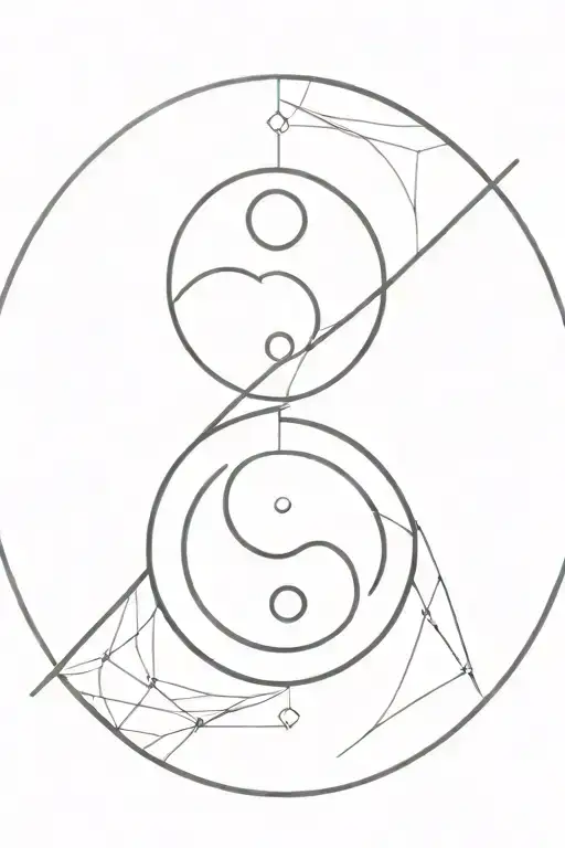 Geometric Design With Yin Yang Symbol