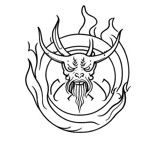 Zodiac Sign Virgo But It's Engulfed In Flames With Devil Horns