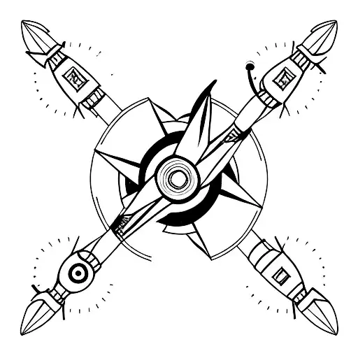 Propeller Plane With A Minimalist Compass