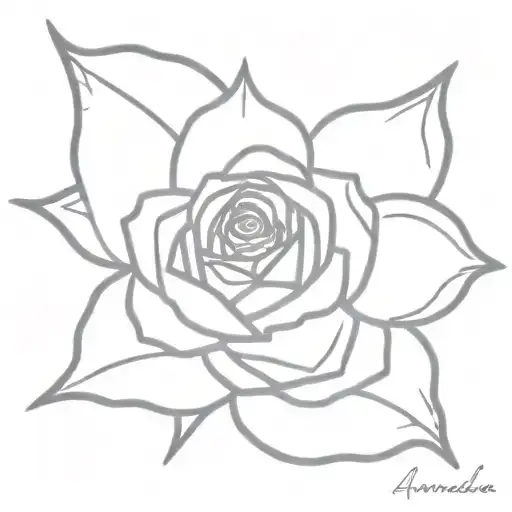 Amanda Written With A Simple Black Rose