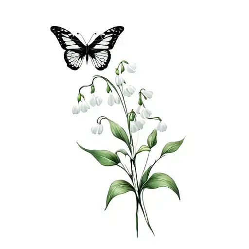 Lily Of The Valley With Butterfly