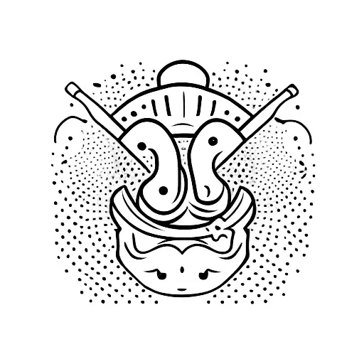 A Minimalist Tattoo Of A Chef Hat Made Entirely Of Salsa Ingredients