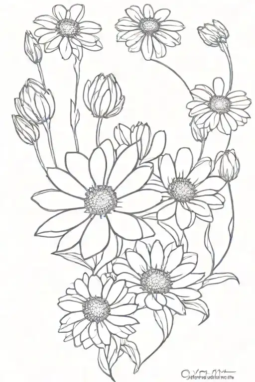 Chrysanthemums And Daisy Interwoven