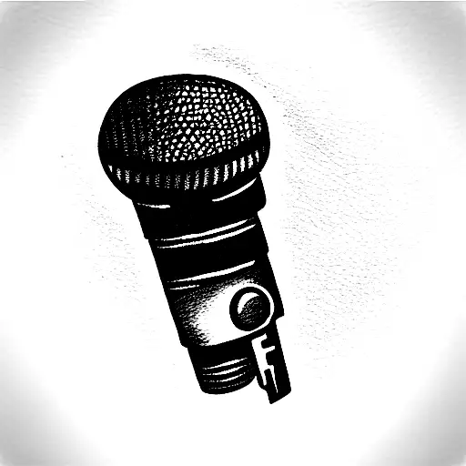 Sol Key With Music Disk And Retro Microphone