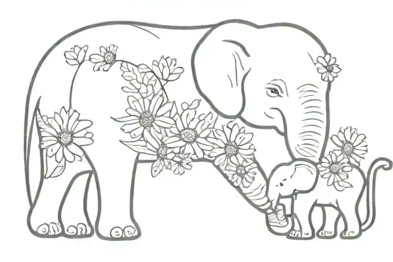 Elephant And Daisy