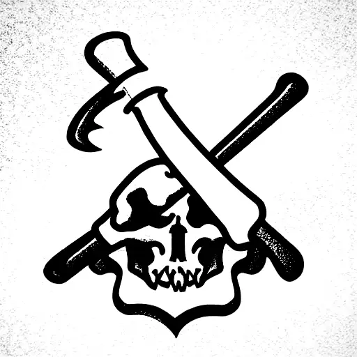 Skull And Crossbones With Scythes Instead Of Bones