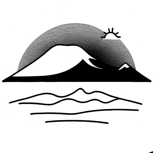 Island With Mountain And Ocean