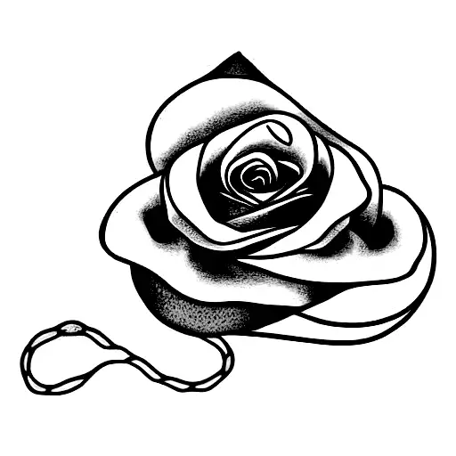 Stack Of Books With A Rose And Snake