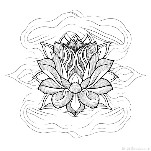 Lotus Flower Sea Waves Curls