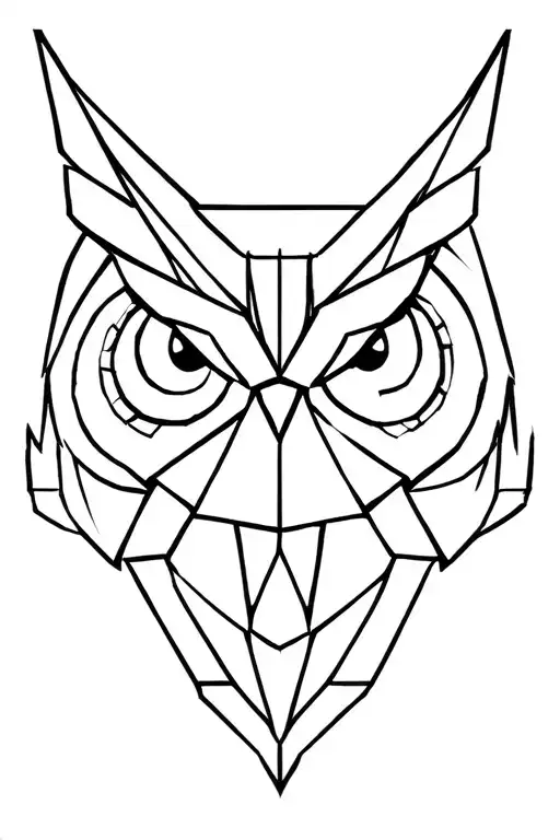 Geometric Owl Head